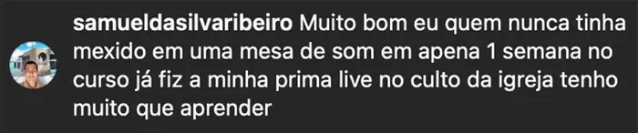Depoimento de aluno da Formação C3R